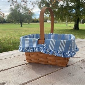 Longaberger- 1990 Easter Basket Blue and White Stripe